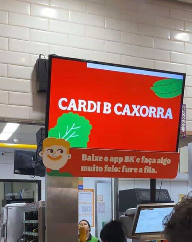 burger king cardi b caxorra